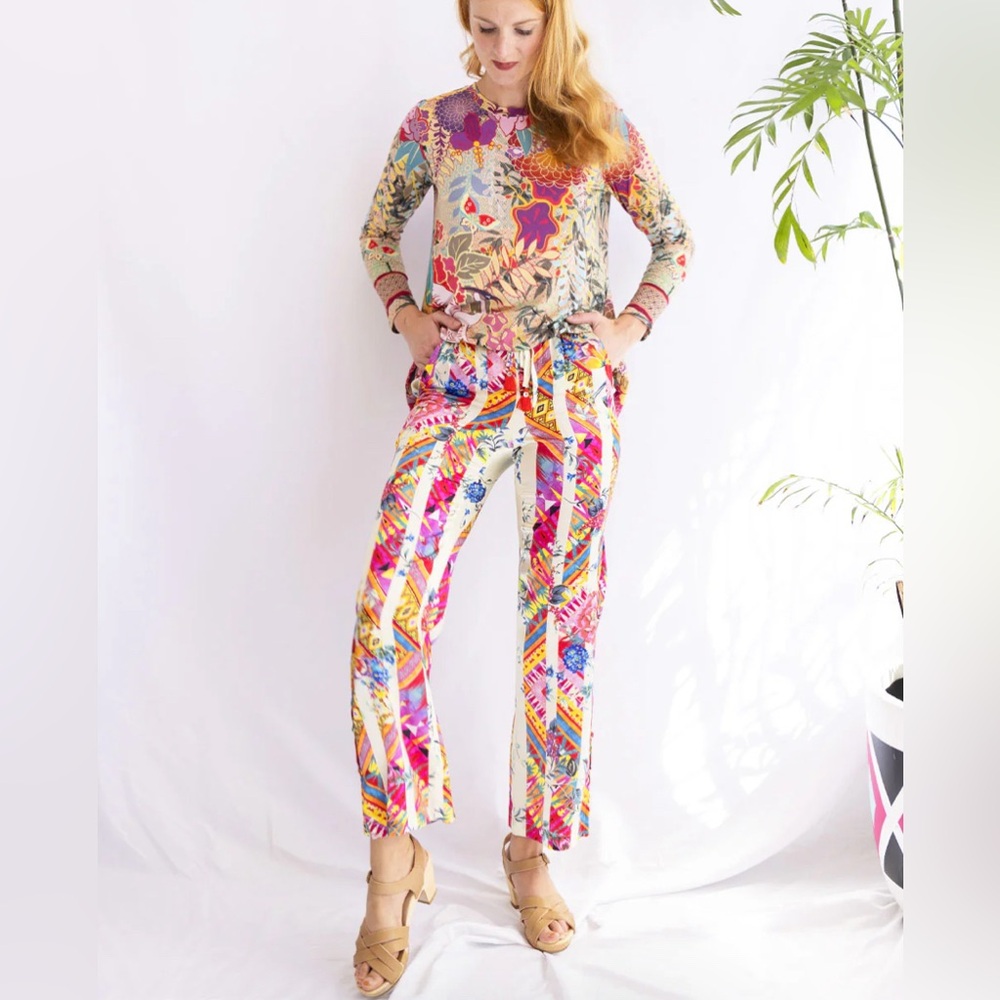 JOHNNY WAS SILK ESPLANADE PANTS